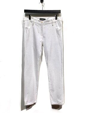 Ann Demeulemeester Off-White Flannel Cropped Trousers